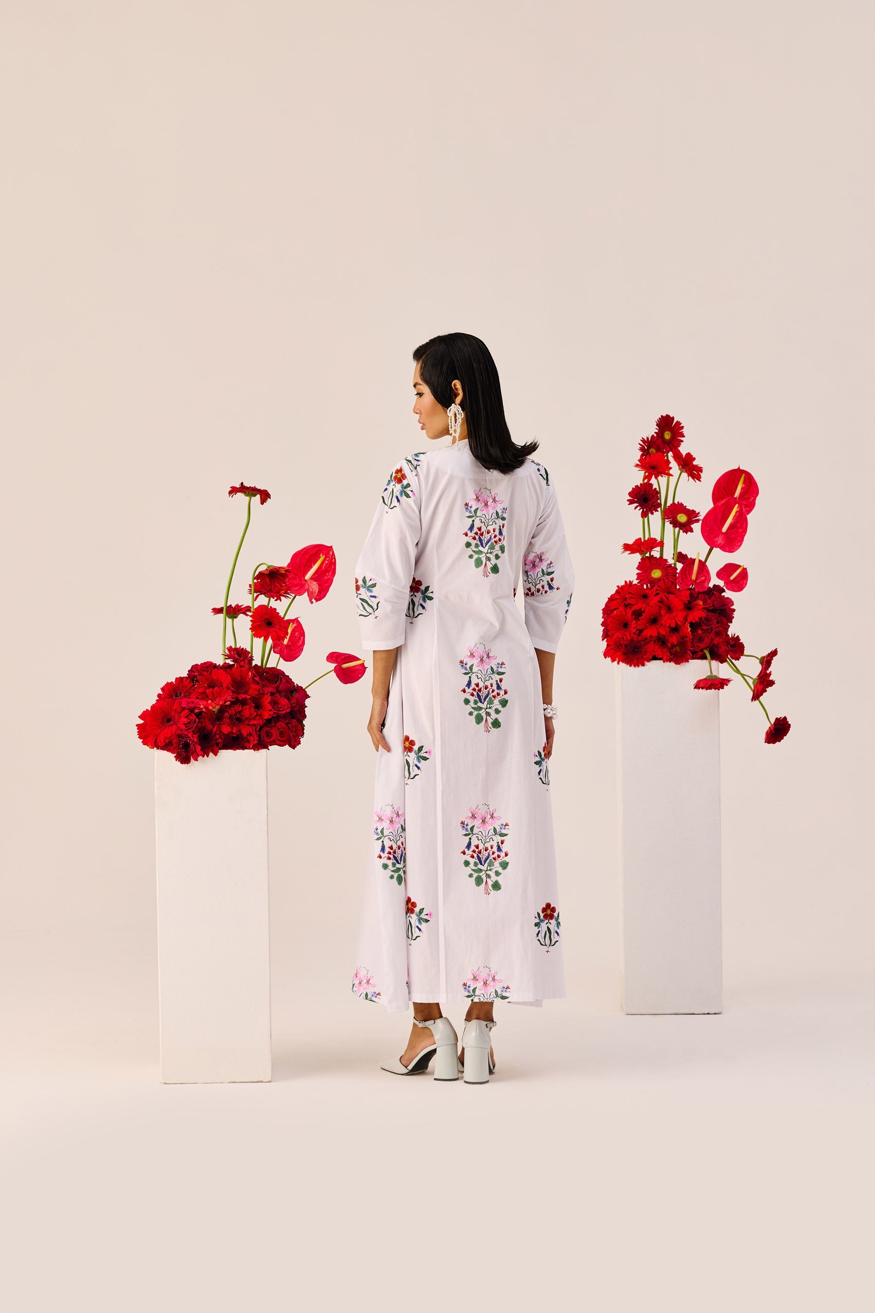 White Printed Maxi Dress