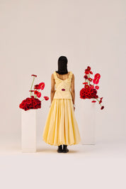 Yellow Ruffle Sleeveless Top