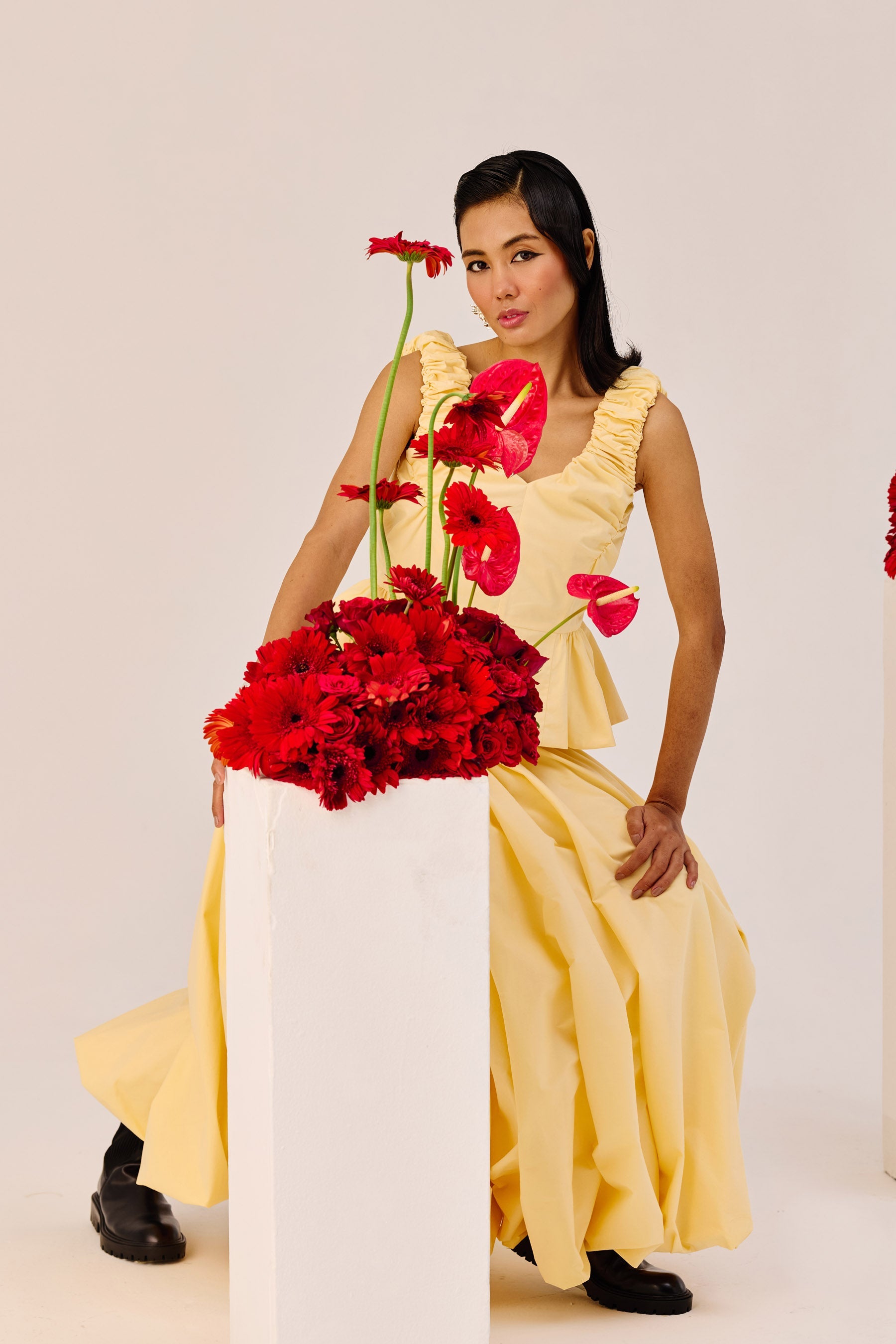 Yellow Flared Maxi Skirt