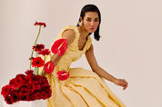 Yellow Ruffle Sleeveless Top
