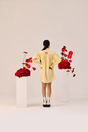 Yellow Oversized Cotton Shirt Dress