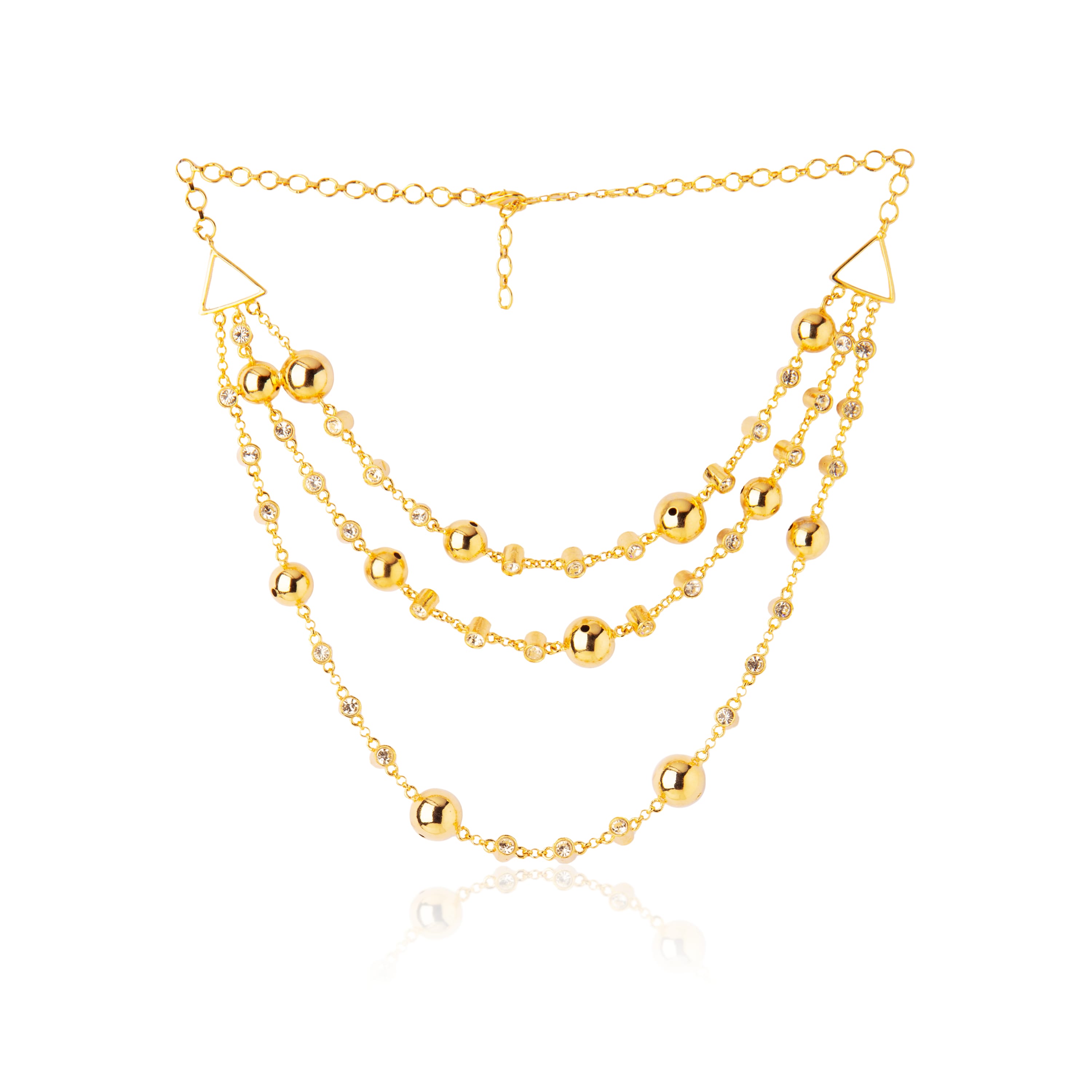 Three Line Droplet  Necklace
