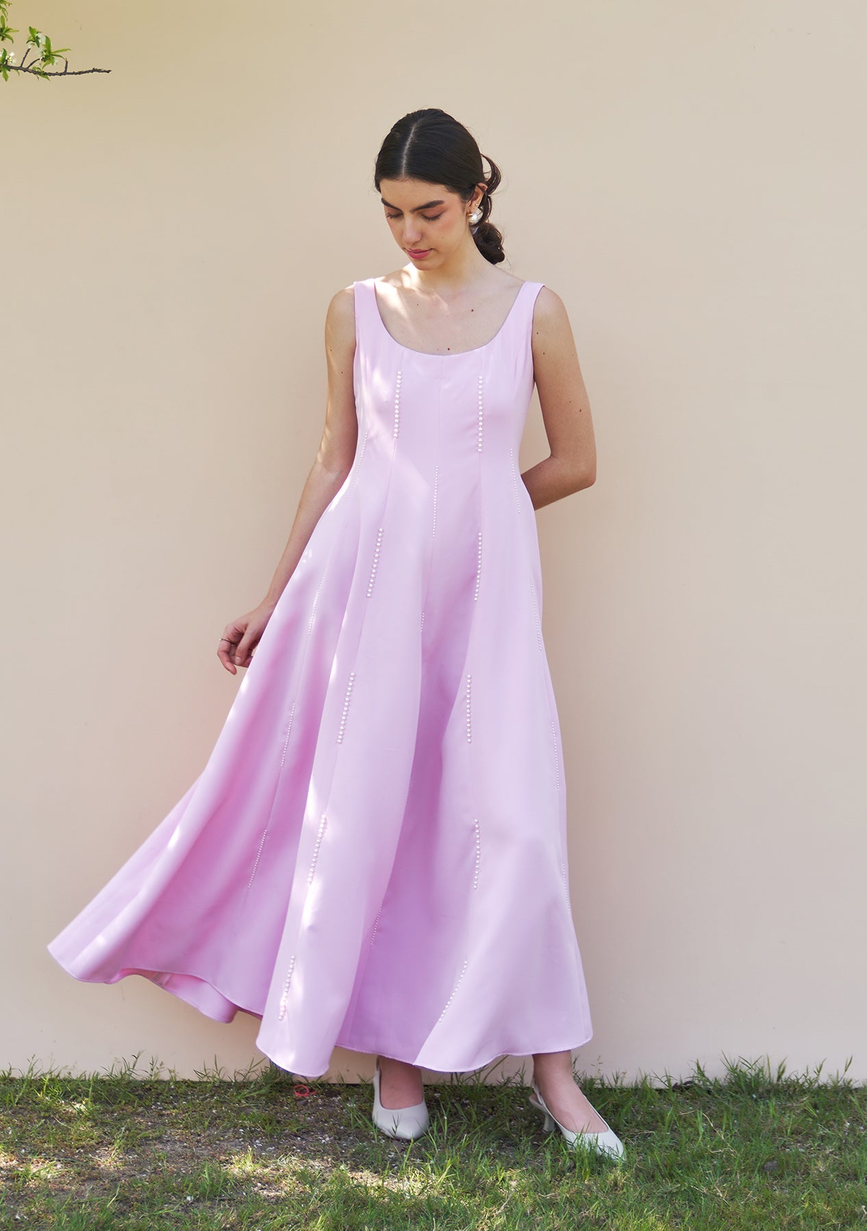 Caroline Midi Dress Baby Pink