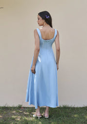 Caroline Midi Dress Powder Blue