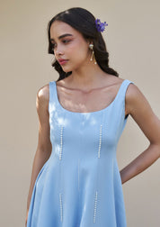 Caroline Midi Dress Powder Blue