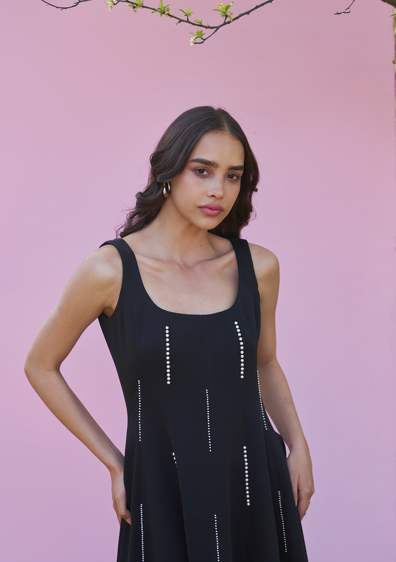 Caroline Midi Dress Black