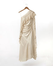 Astria Crochet One Shoulder Dress Cream