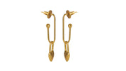 Gold Plated Lock & Heart Earrings
