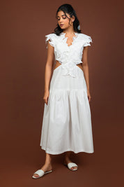 Sneha Adwani in Lacey Love Midi Dress