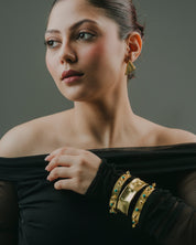 Gold Plated Stack Bracelet Kada Set Of 3