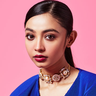 Veda Choker White & Gold
