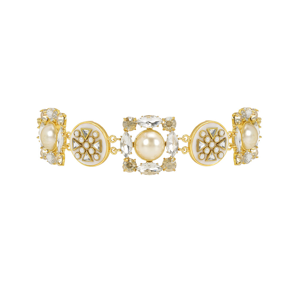 Veda Choker White & Gold
