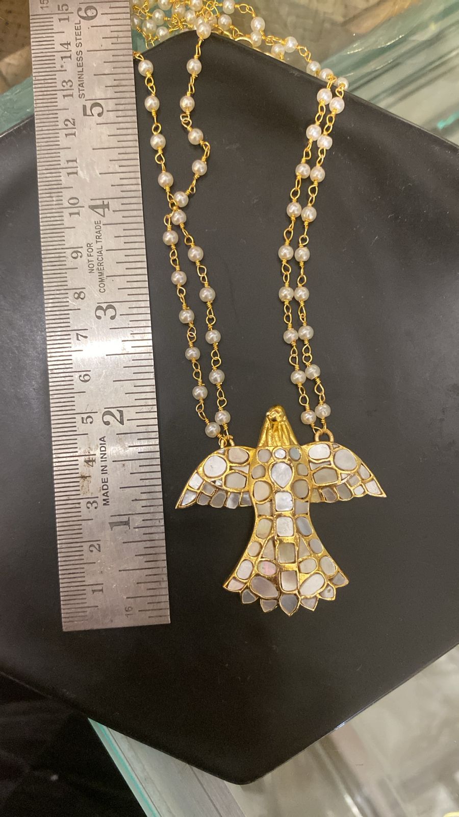 MOP Eagle Necklace Gold