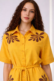 Sunburst Bloom Tie Up Playsuit