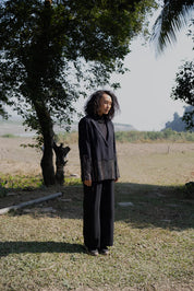 Handwoven Sailor Flared Pants Black