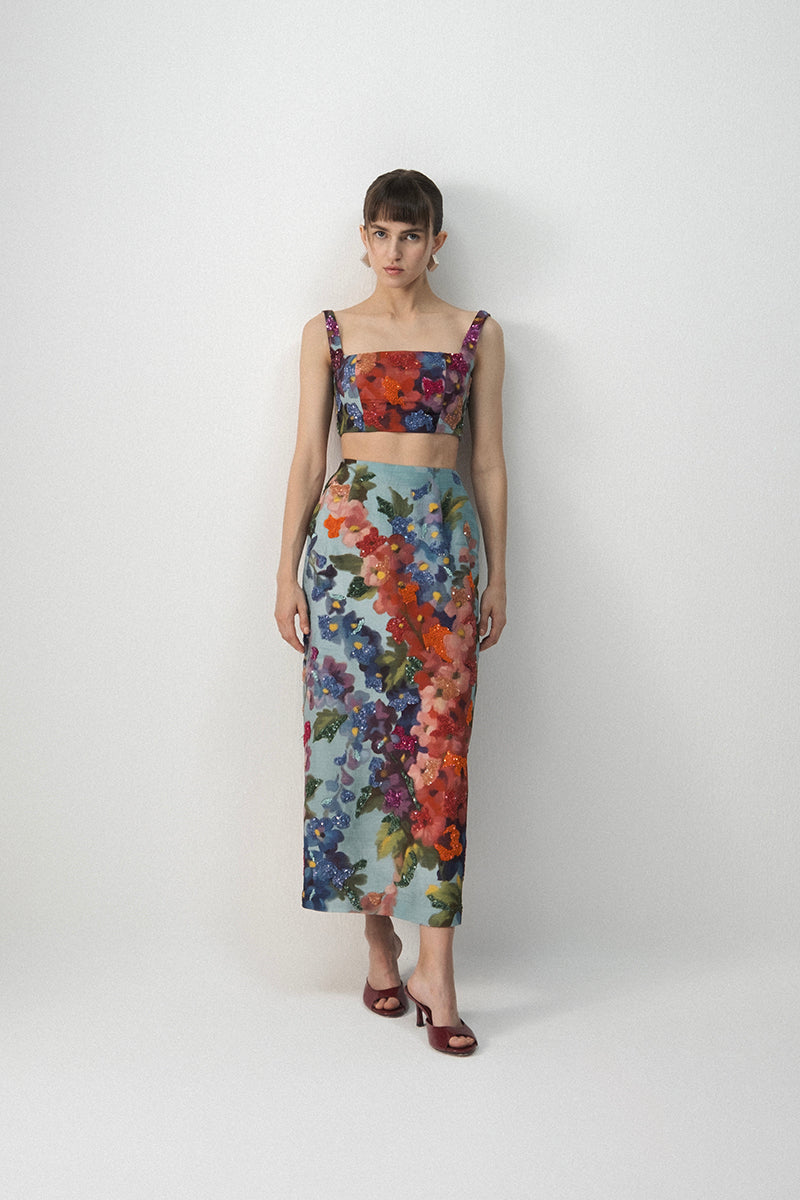 Darlington Embroidered Blouse and Skirt Set
