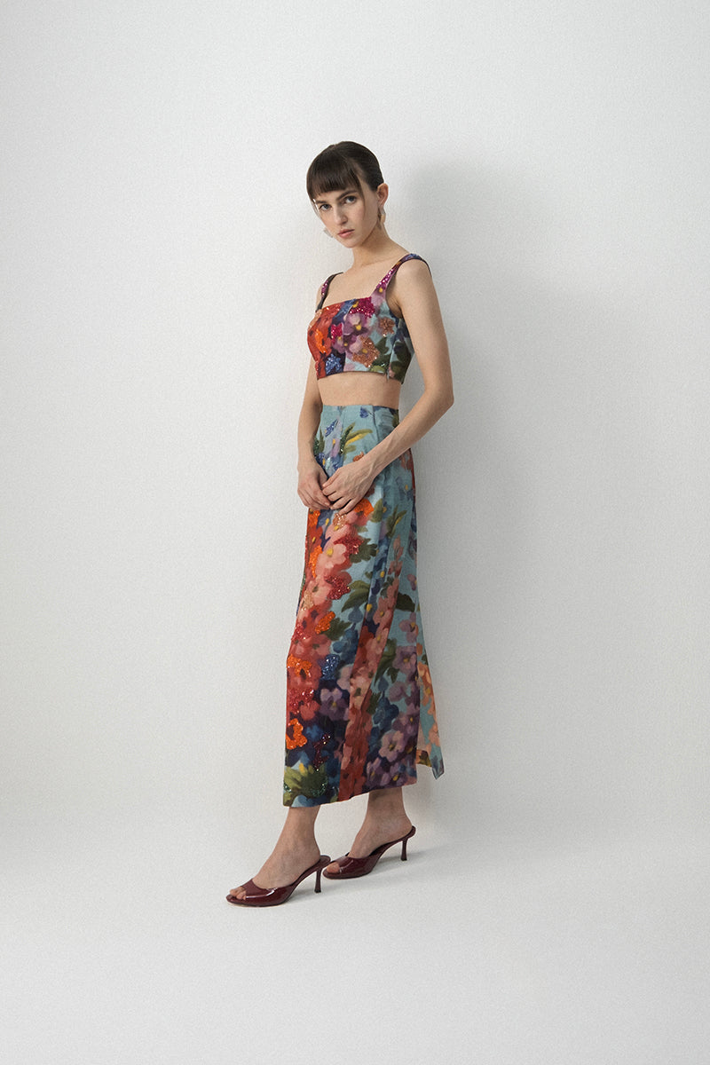 Darlington Embroidered Blouse and Skirt Set
