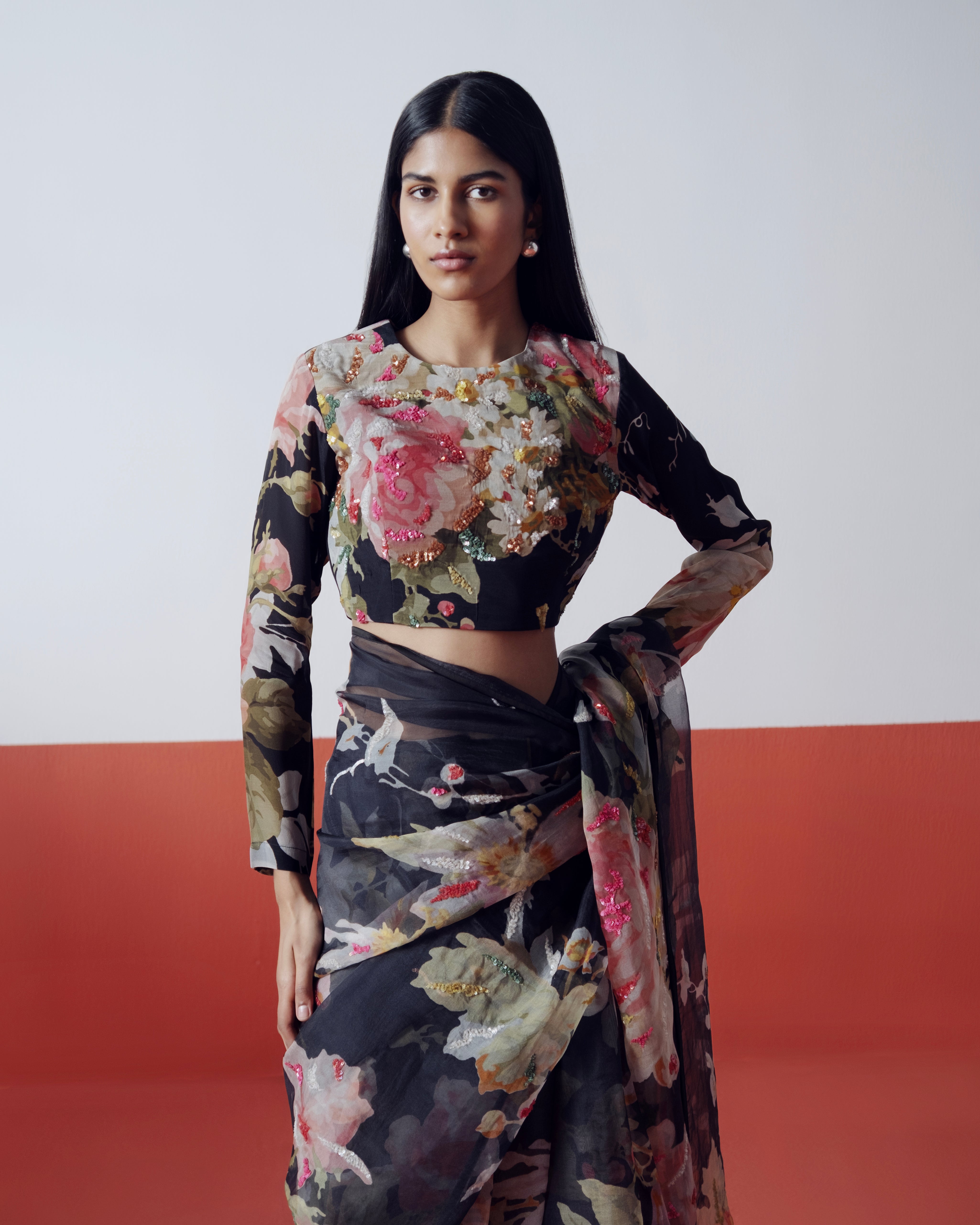 Carmine Embroidered Blouse