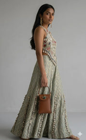 Bee Bling Bag Tan & Green
