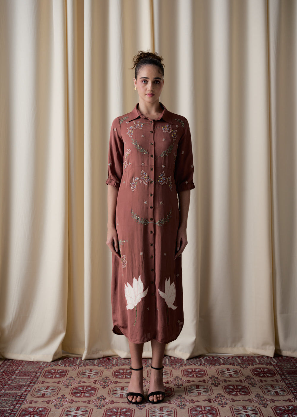 Mocha wildflower dress image 1