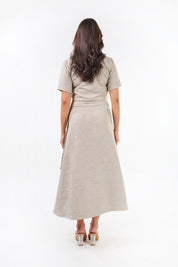 Beaded Beige Jacquard Set