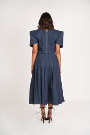 Nriti Shah in Sculpted Denim Co-ord Set