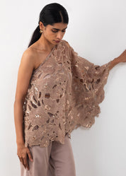 Cutwork One shoulder Co-ord