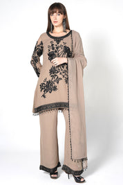 Beige Kurta Set With Matching Dupatta
