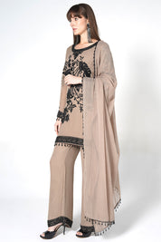 Beige Kurta Set With Matching Dupatta