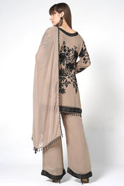 Beige Kurta Set With Matching Dupatta