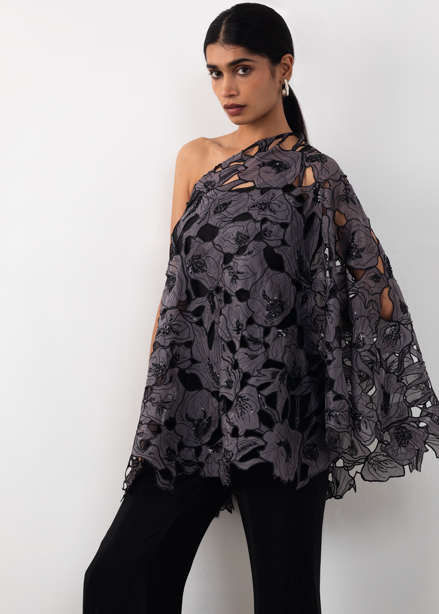 Cutwork One shoulder Co-ord