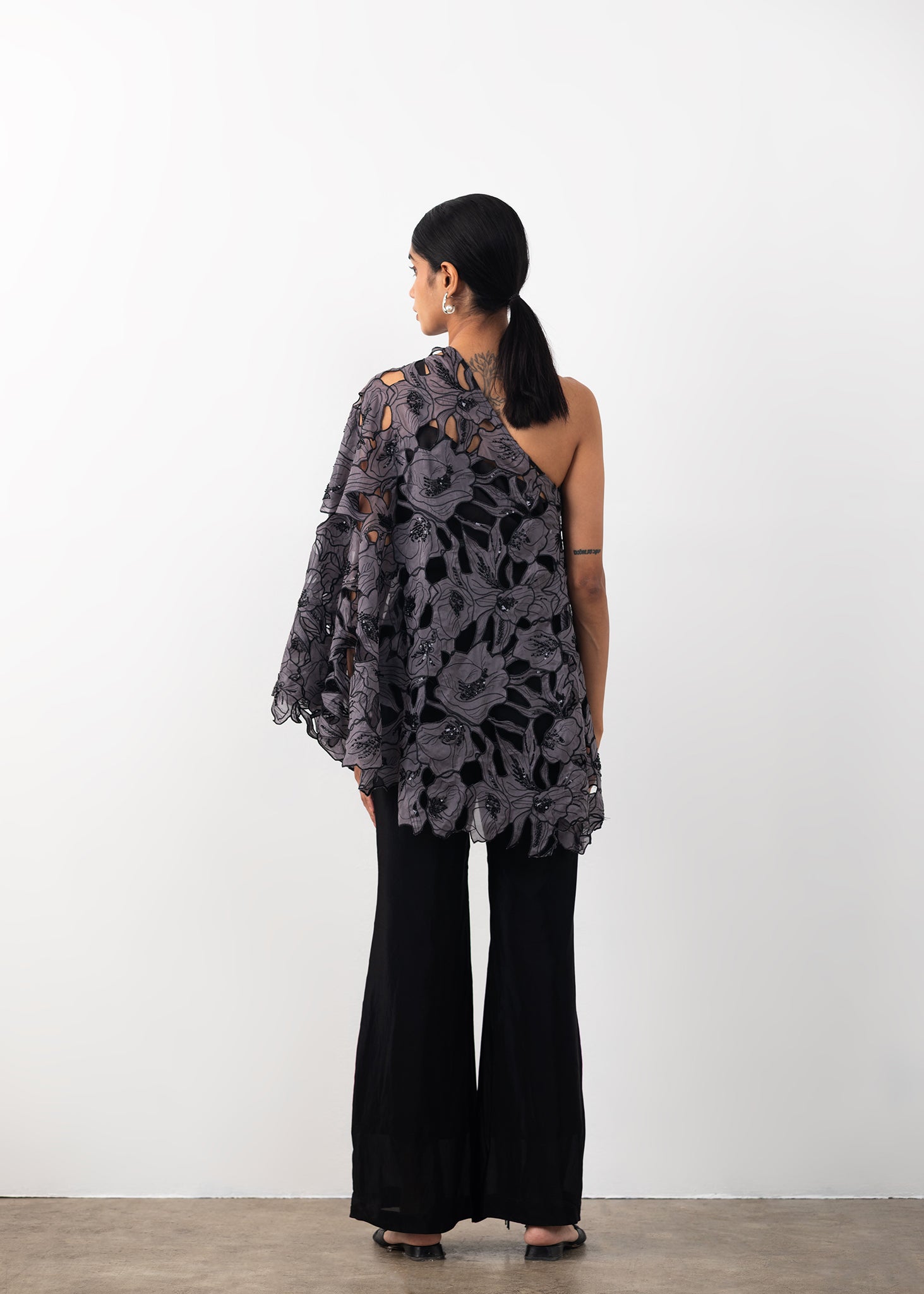 Cutwork One shoulder Co-ord