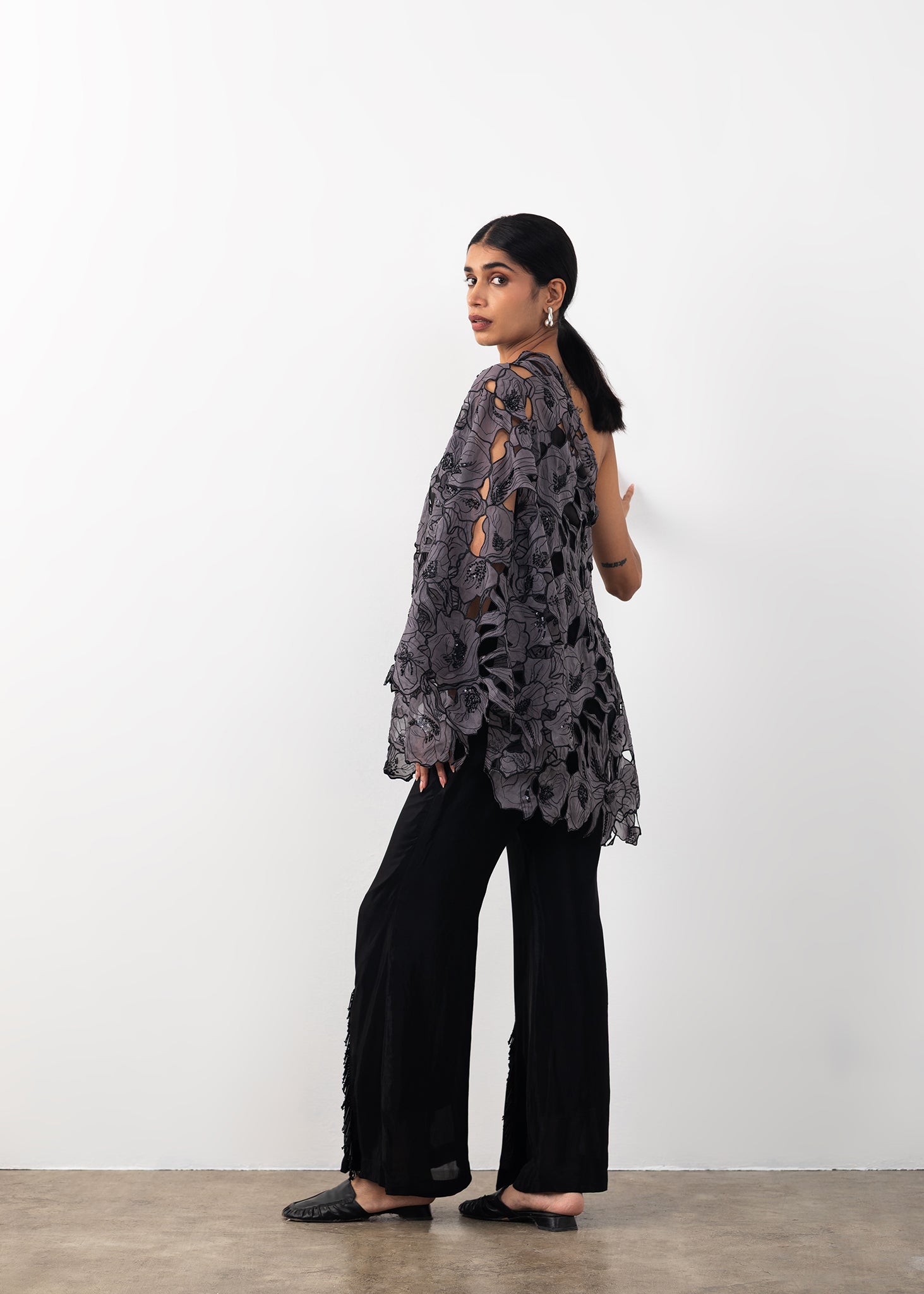 Cutwork One shoulder Co-ord