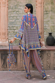 Blue Suit Set with Tulip Pants