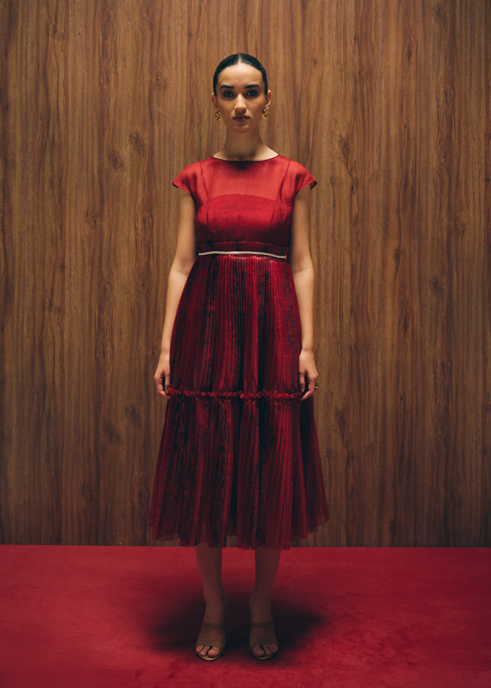 Carmine red dress image 3