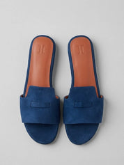 Suede Charm Mules Blue 3 Charms