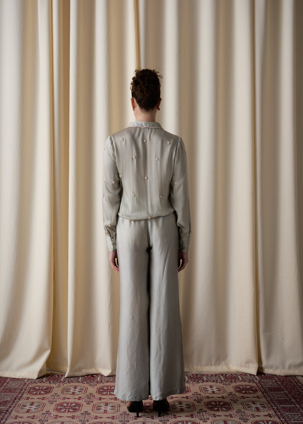Sage satin set image 1