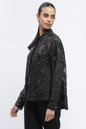 Silk Organza Sequin Shirt