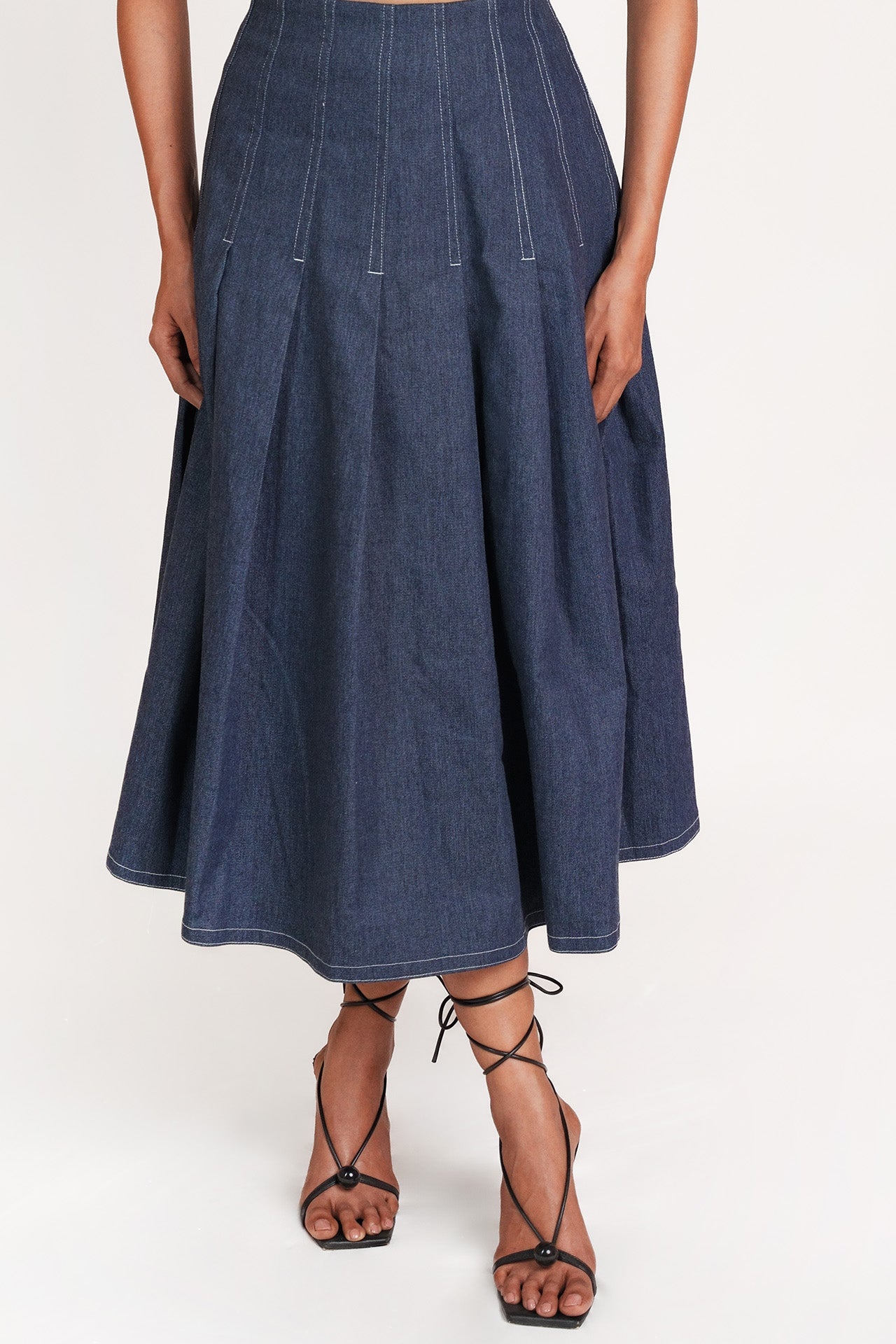 Nriti Shah in Sculpted Denim Co-ord Set