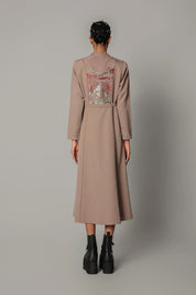 Brown Hokusai Embroidered 10 Cut