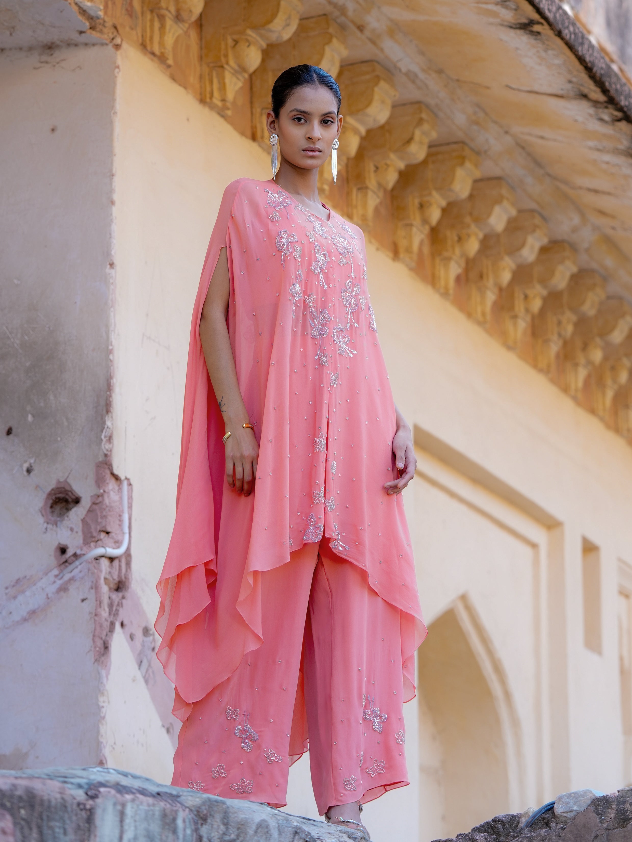 The Fleur Peach Cape Set