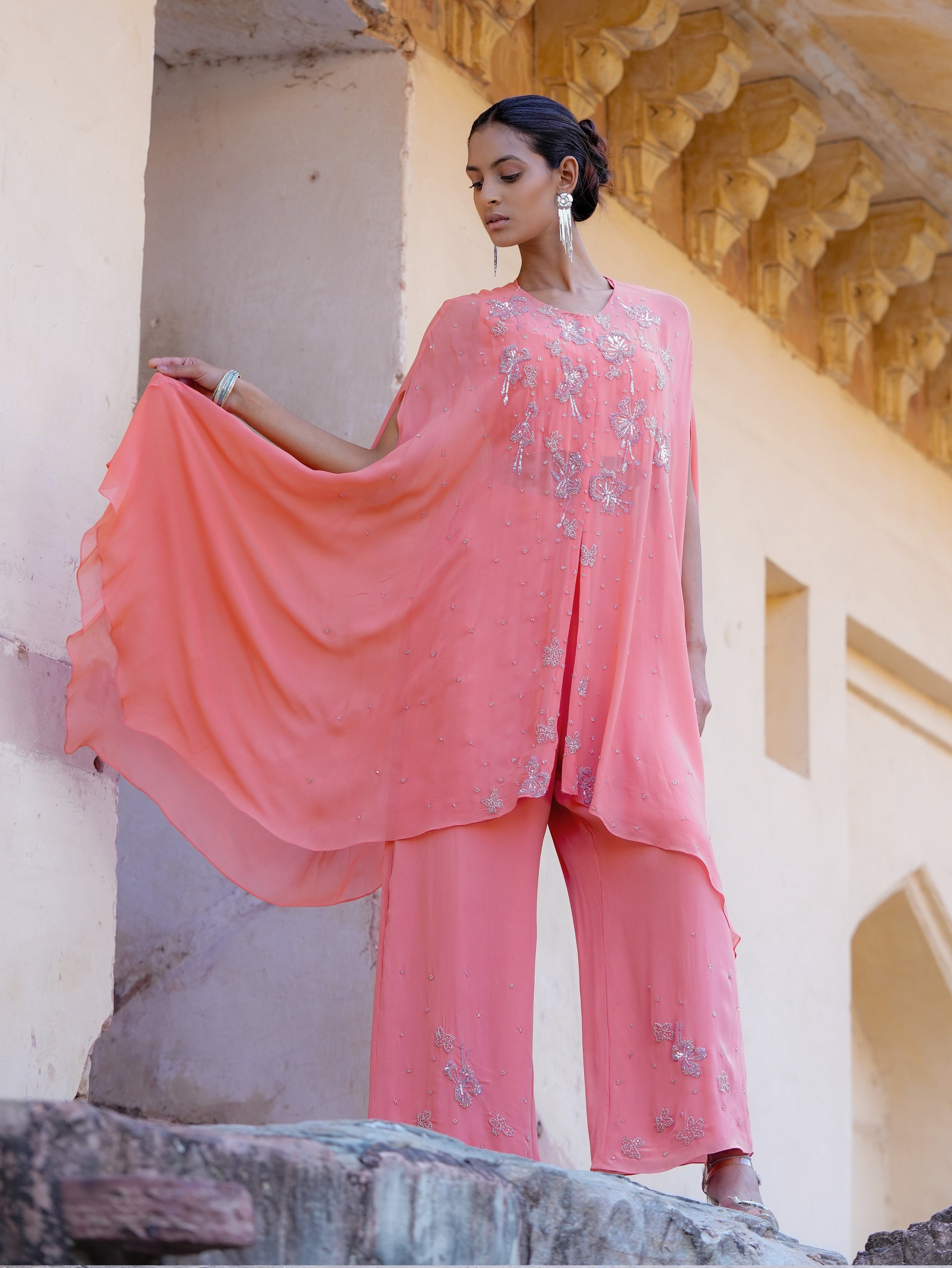 The Fleur Peach Cape Set