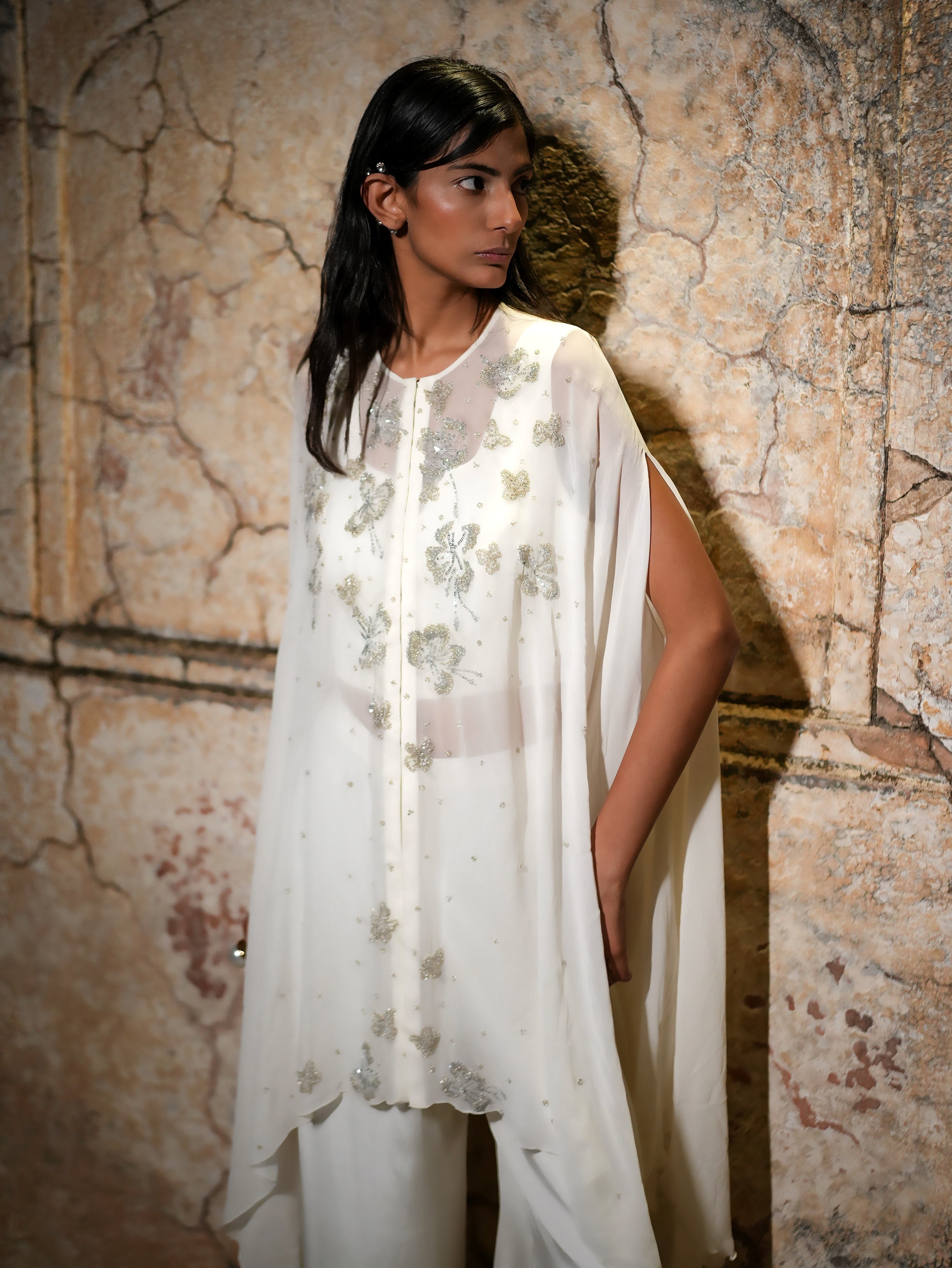 The Fleur Ivory Cape Set