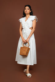 Sneha Adwani in Lacey Love Midi Dress