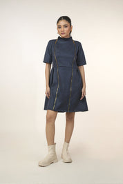Double Zip Suede Dress