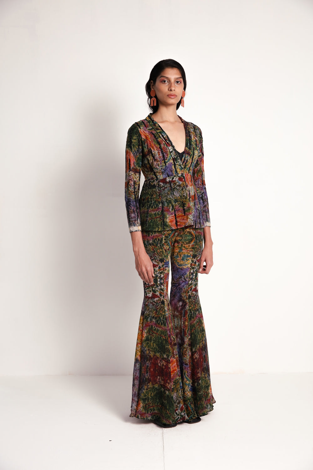 Midday Long Jacket With Flare Pant