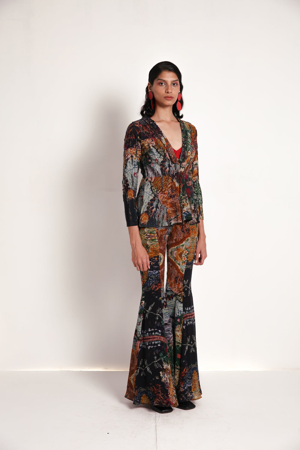 Garden Long Jacket With Flare Pant