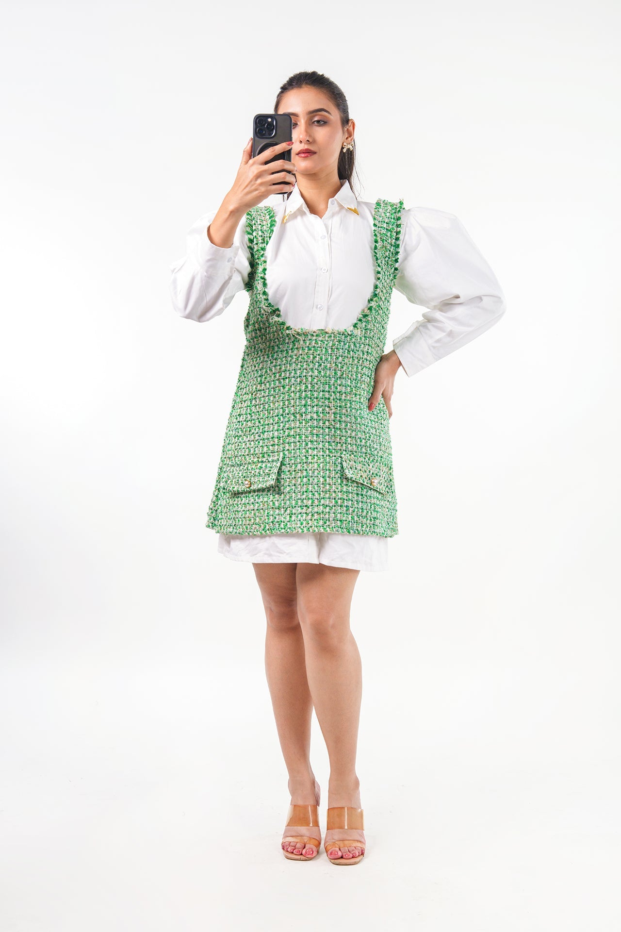Sneha Adwani in Tweed Layered Dress