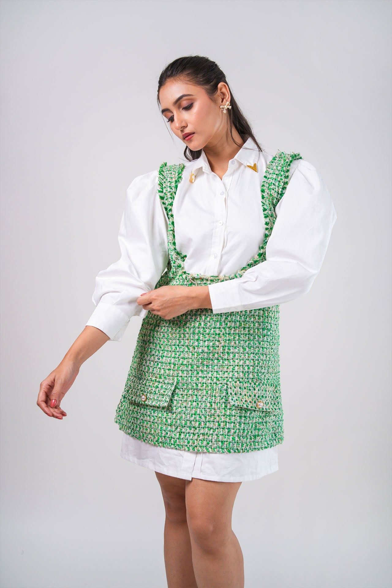 Sneha Adwani in Tweed Layered Dress