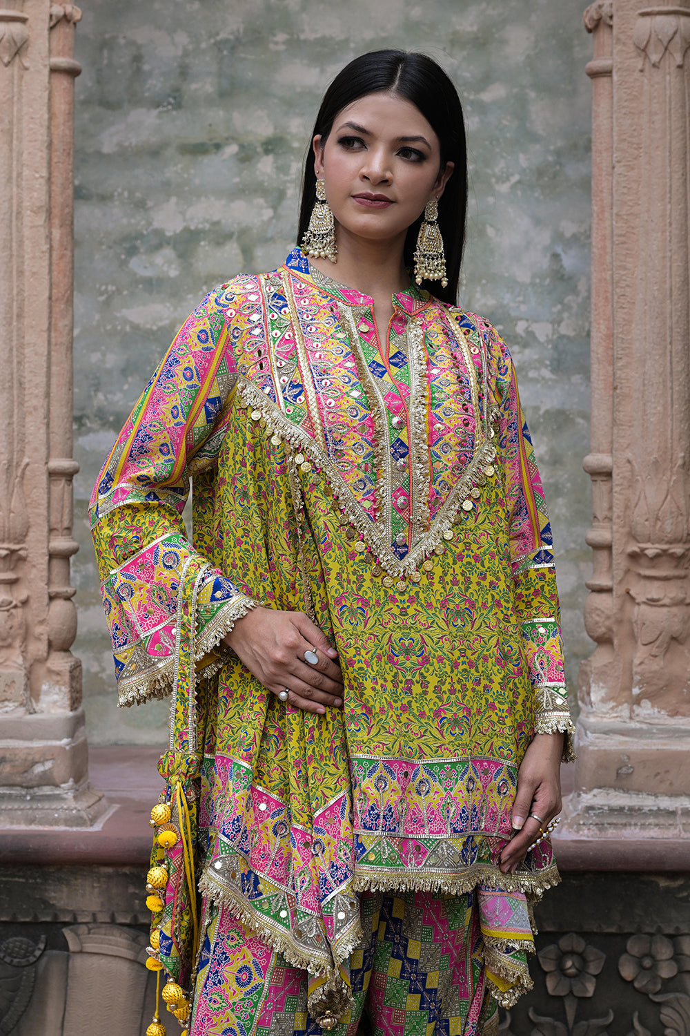 Green Suit Set with Tulip Pants